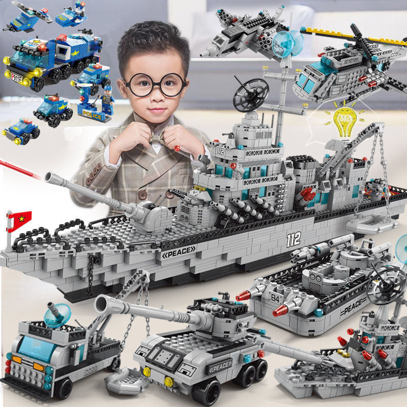 Military Aircraft Carrier Building Blocks Set