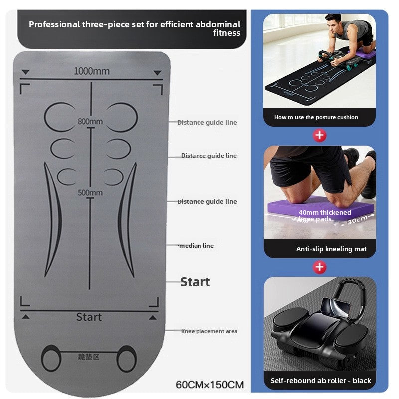 Abdominal Wheel Exercise Mat with Knee Pad