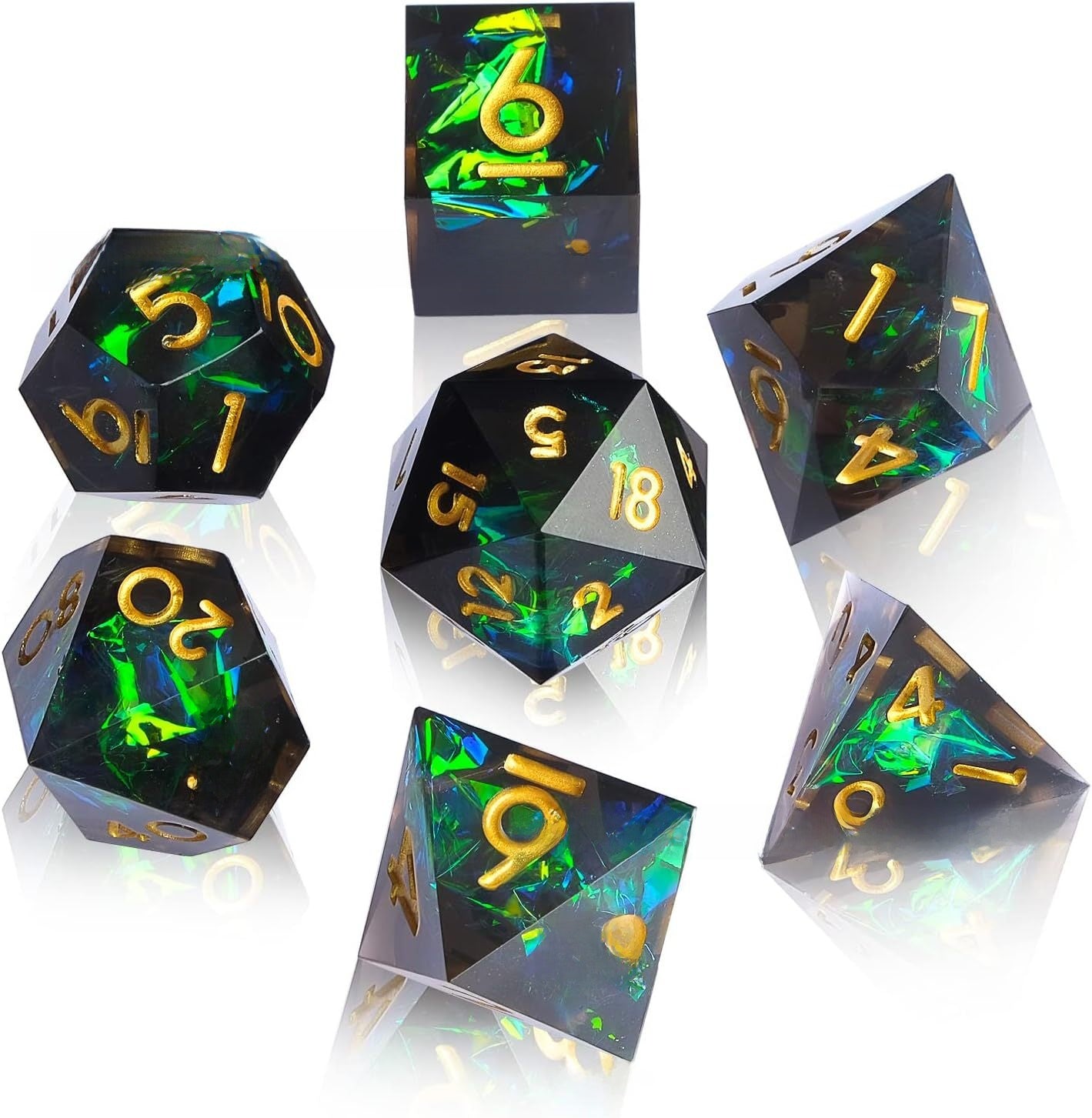 Epoxy Resin Polyhedral Dice Set for Tabletop RPG Games