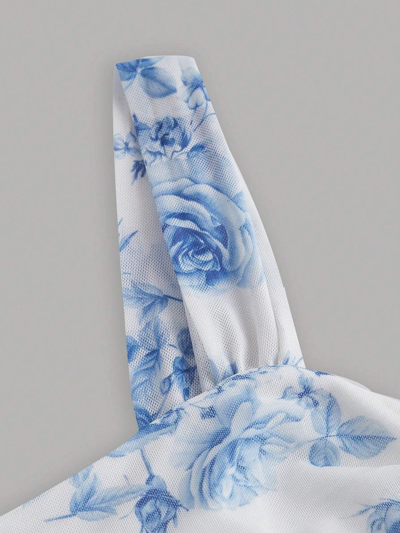Blue and White Floral Dress