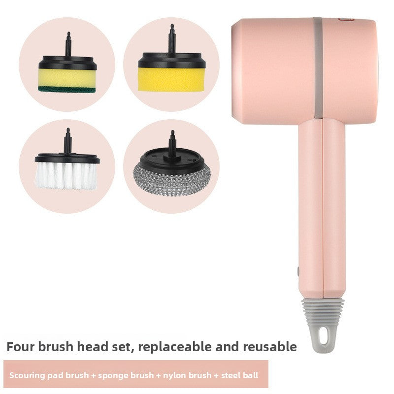 Electric Household Cleaning Brush with Replaceable Heads
