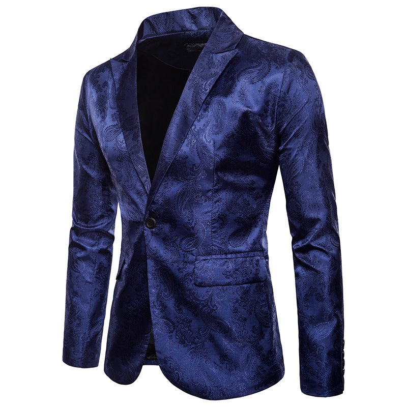 Men's Slim Fit Single-Button suit jacket | Textured Casual Blazer