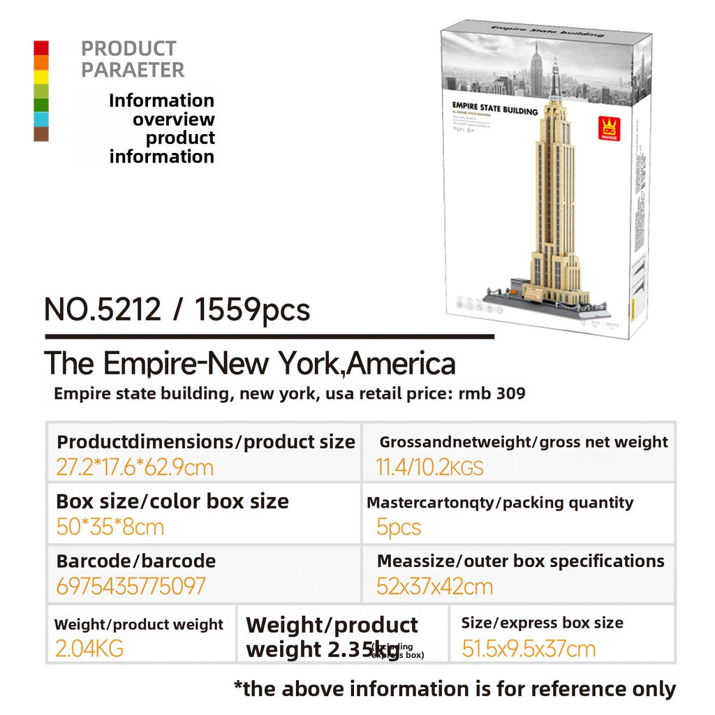 New York Empire State Building Architecture Model Kit