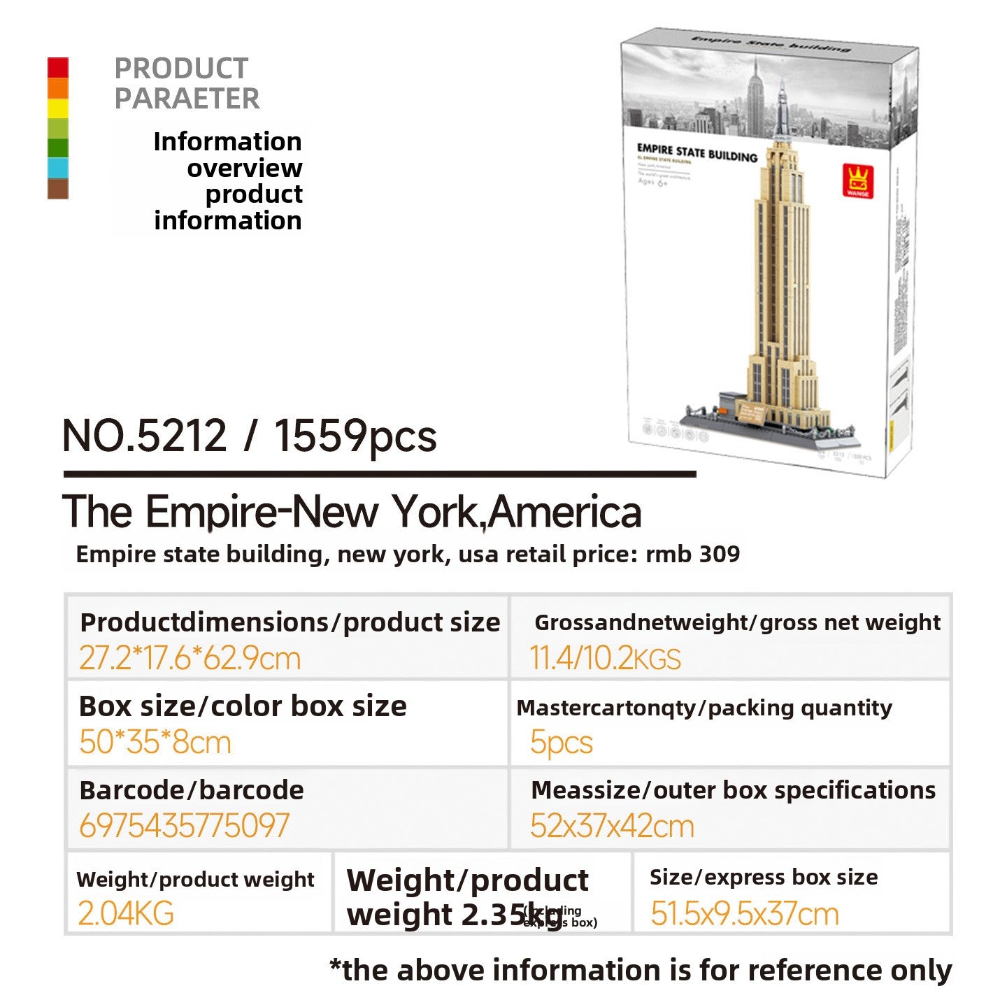 New York Empire State Building Architecture Model Kit