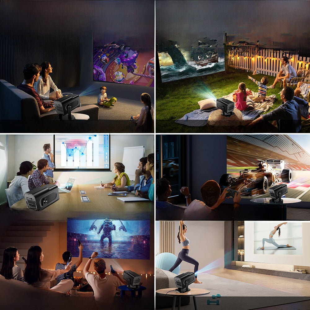 2-in-1 Smart 1080 Gaming Projector | Portable Home Theater with 2 Wireless Controllers