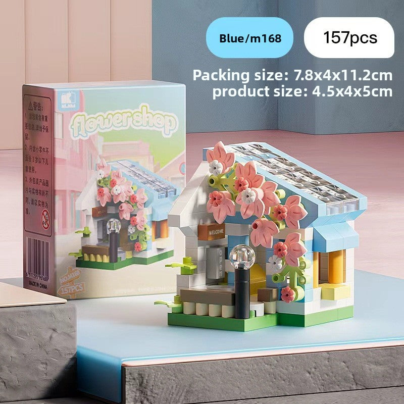 Mini Street View Building Blocks Set-Micro Architecture City Creator Bricks Toy, DIY Educational Village Model Kits for Kinds & Adults (Cafes, Shops & Castles)
