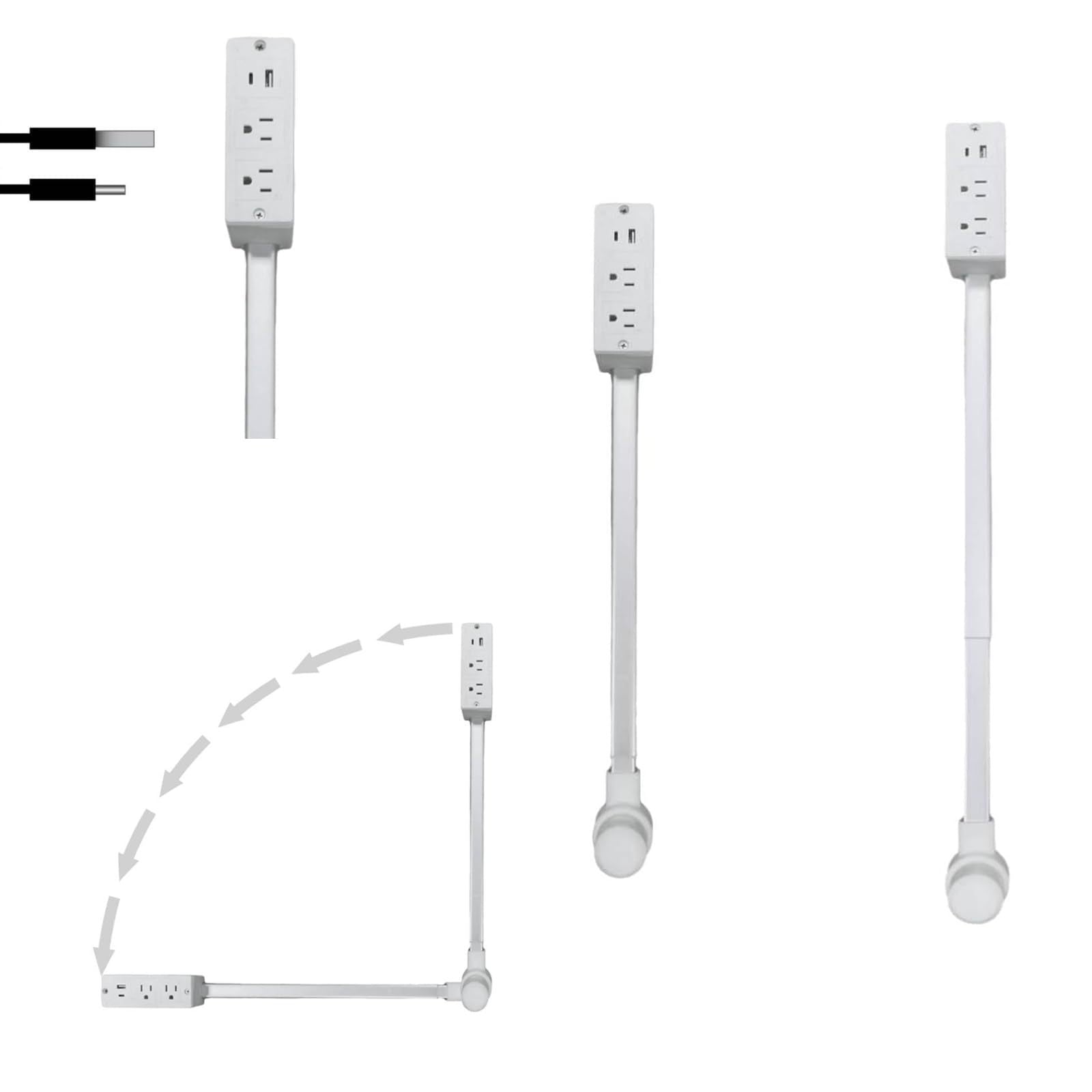 Power Outlet Extender with USB-A USB-C and AC Outlets