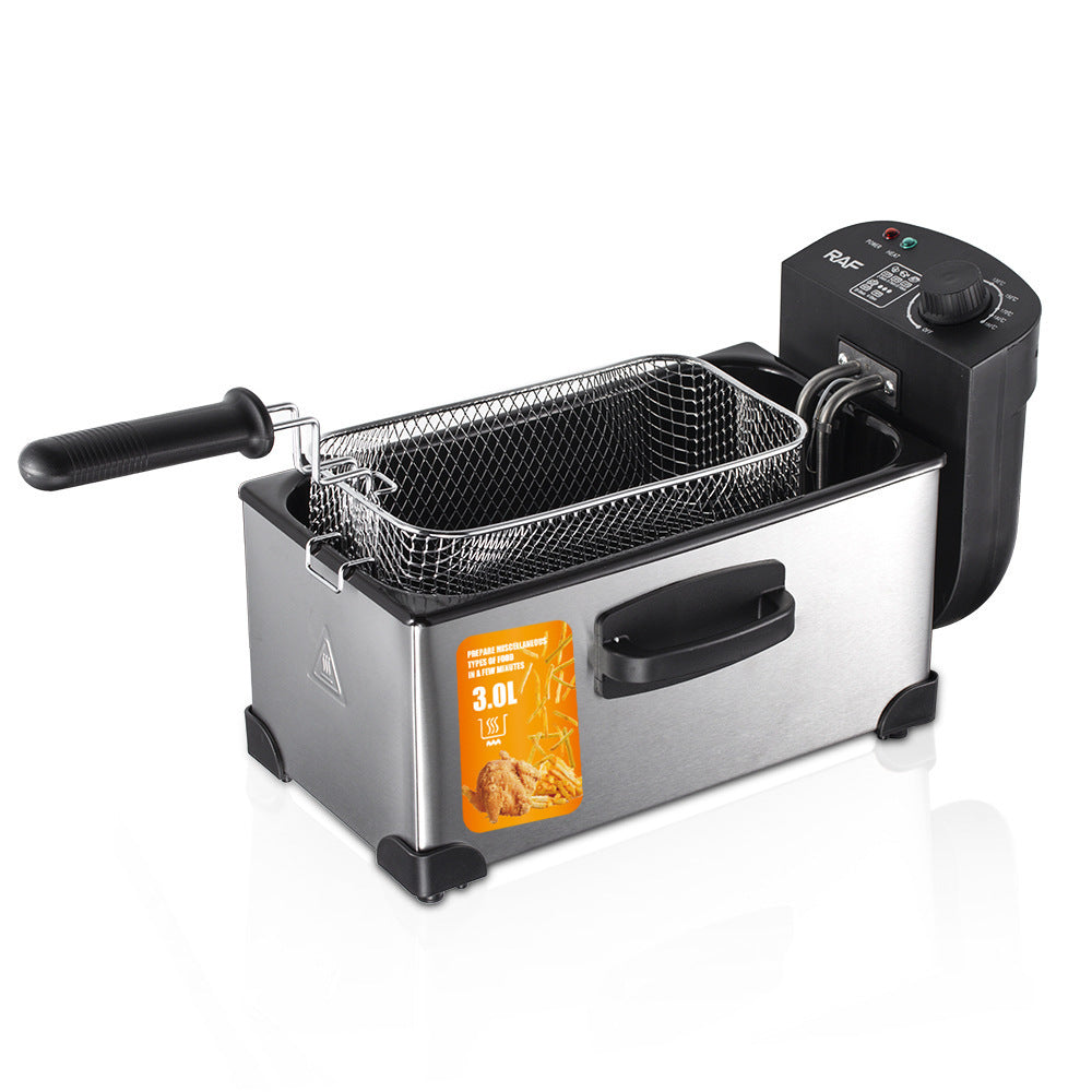 Commercial-Grade Electric Deep Fryer | 2000W High-Power Countertop Cooker