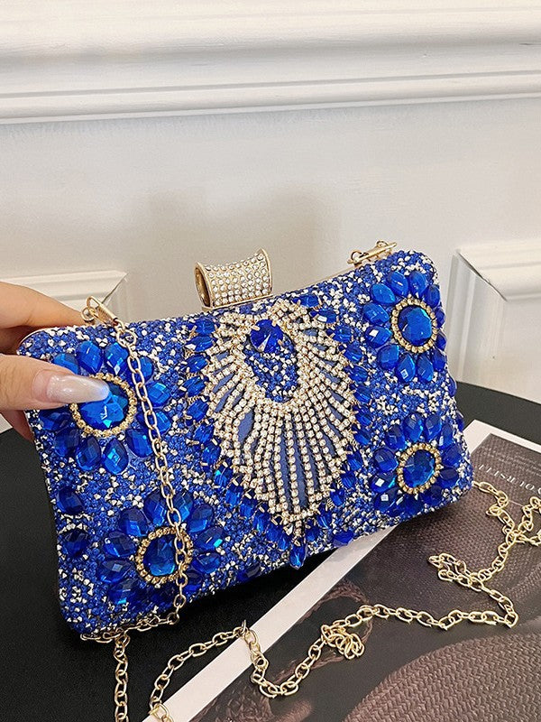 Luxury Rhinestone Evening Clutch Bag | Full Diamond Embellished Wedding & Gala Purse