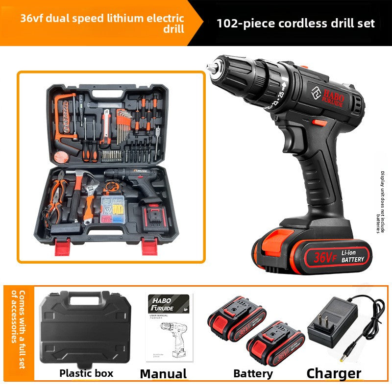 24V/36V Cordless Power Drill Set - Rechargeable Lithium-Ion Electric Driver Combo Kit, 35 to 112-Piece Complete Hardware Tool Kit with Storage Case