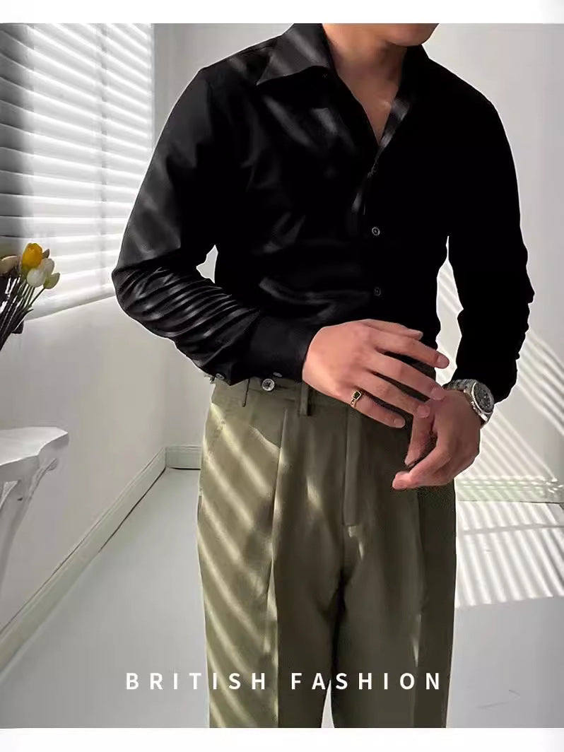 Italian One-Collar Shirt, Casual Business Bamboo Fiber Non-Iron Shirt
