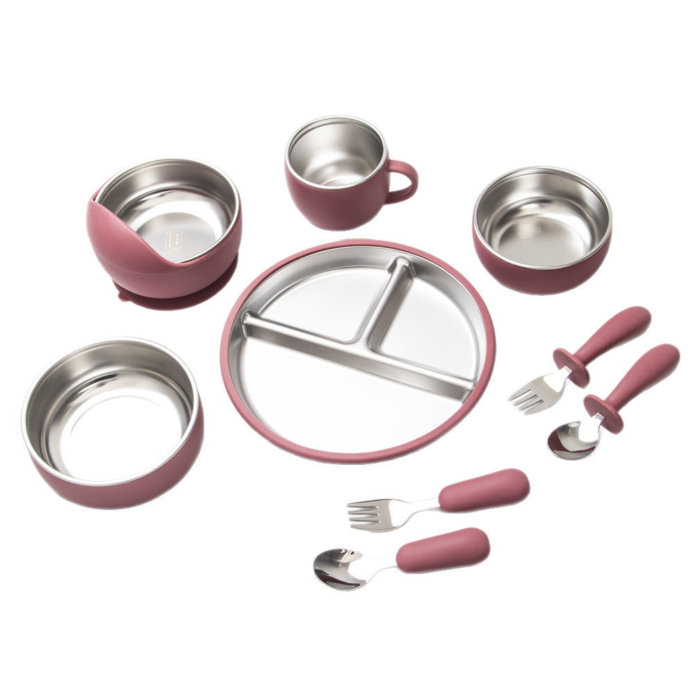 Stainless Steel Silicone Children's Feeding Set