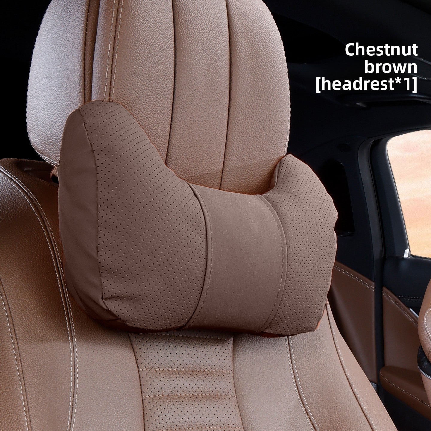 Car Headrest Neck Pillow and Lumbar Support Set
