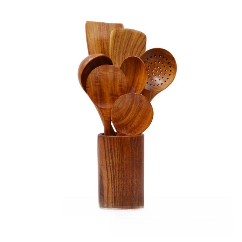 Acacia Wood 9-Piece Kitchen Utensil Set
