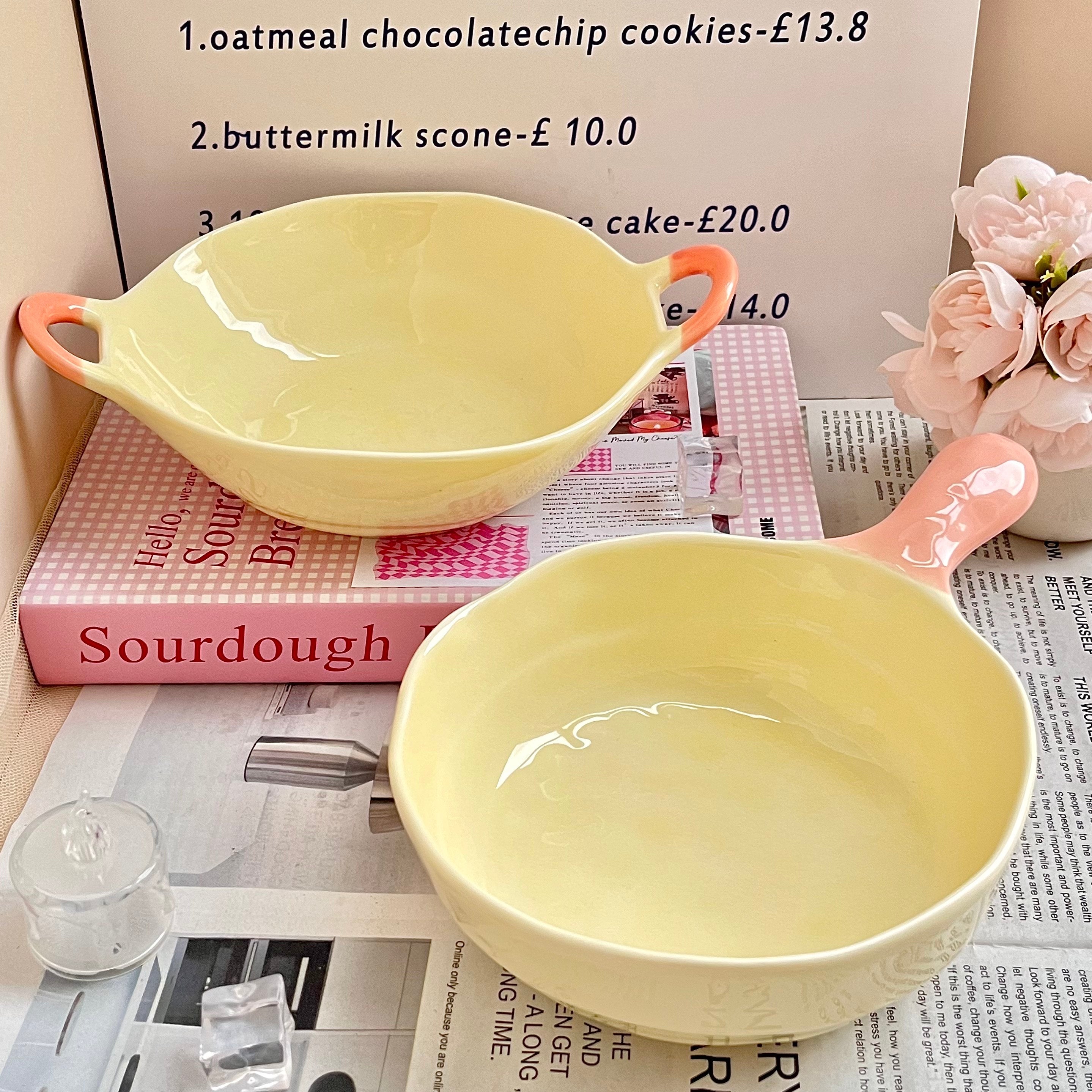 Ceramic Rice Bowl with Underglaze Color and Fruit Pattern