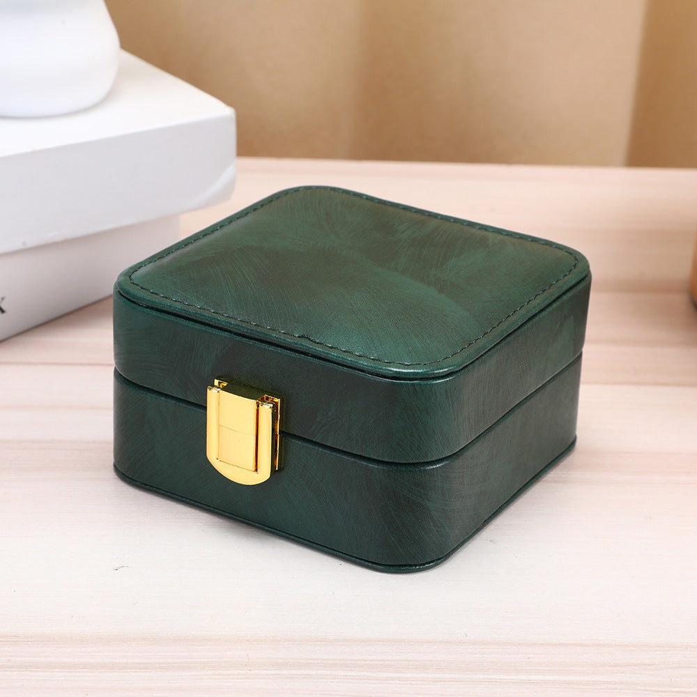 Portable Leather Jewelry Storage Box