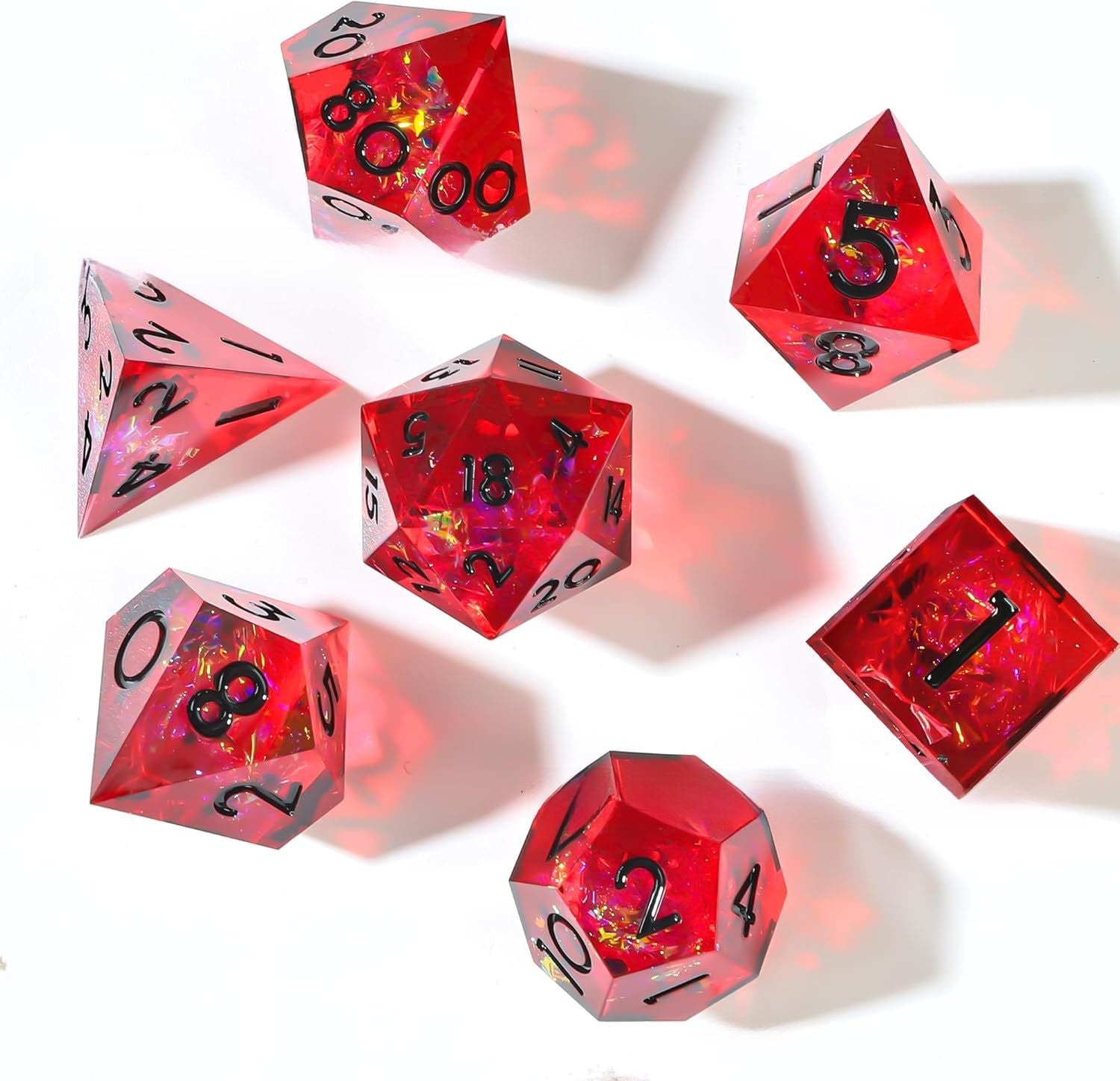 Epoxy Resin Polyhedral Dice Set for Tabletop RPG Games