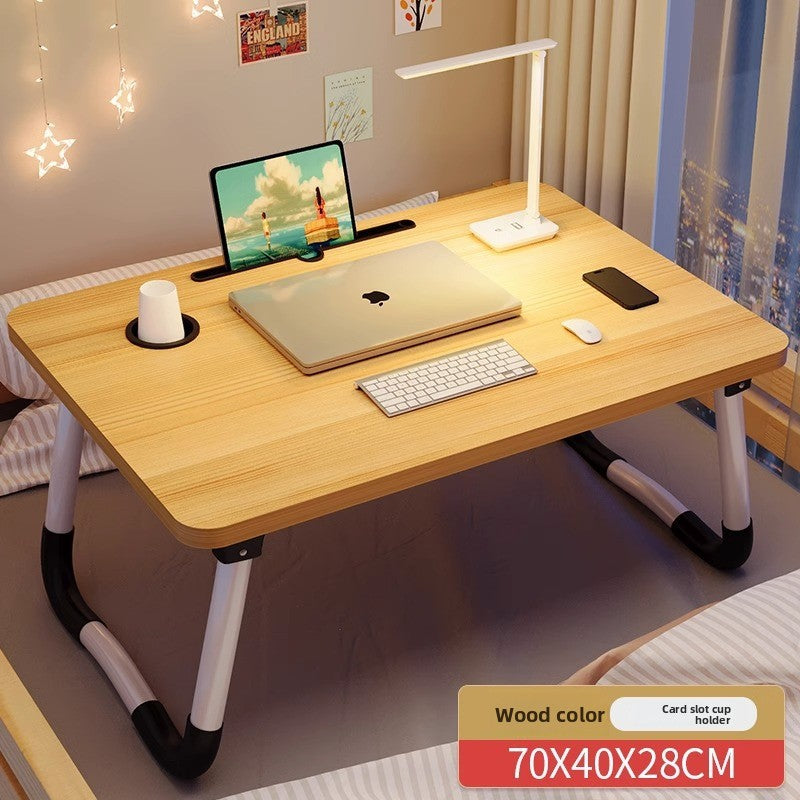 Foldable Bed Table with Storage Options