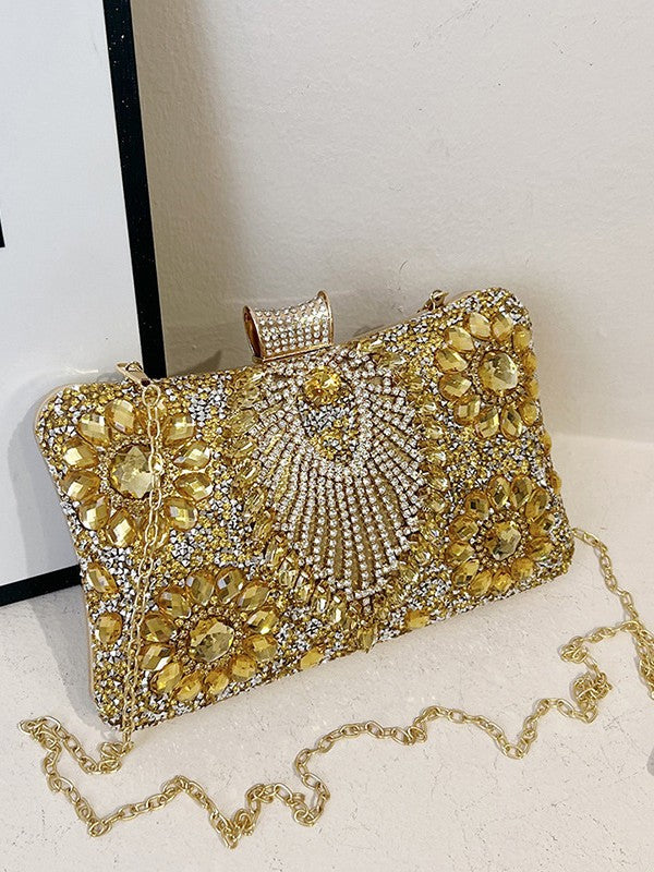 Luxury Rhinestone Evening Clutch Bag | Full Diamond Embellished Wedding & Gala Purse