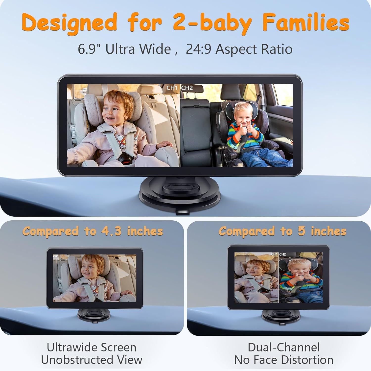 Car Mounted Baby Monitoring Display