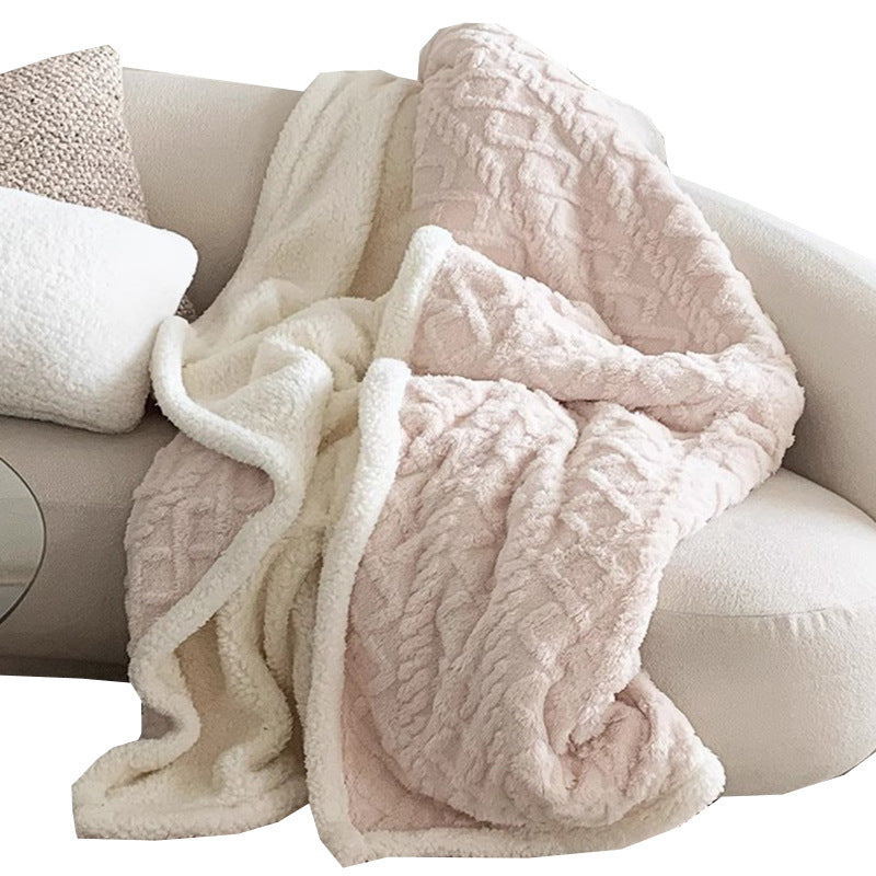 Soft Coral Fleece Warm Blanket for Home Office Use