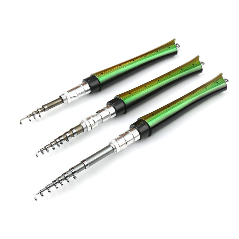 Portable Fish Shaped Telescopic Fishing Rod Combo