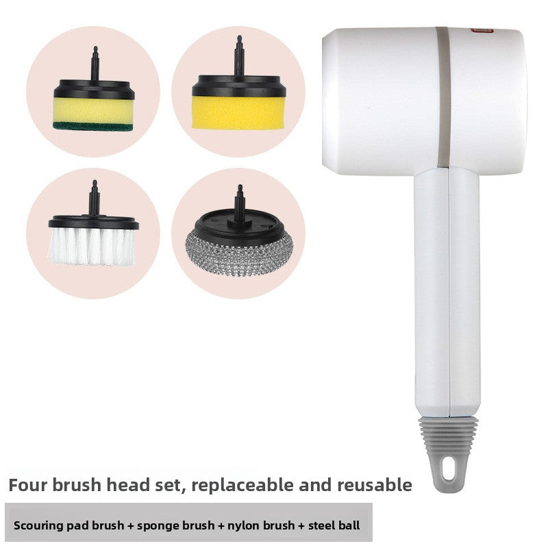 Electric Household Cleaning Brush with Replaceable Heads