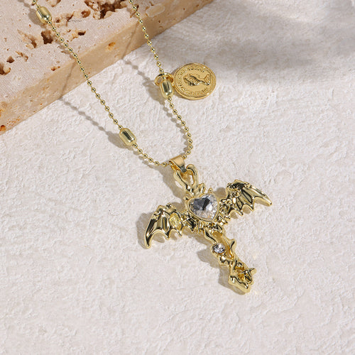 "Lustrous Zircon & Copper Cross Collection – Elegant Everyday Statement Piece"