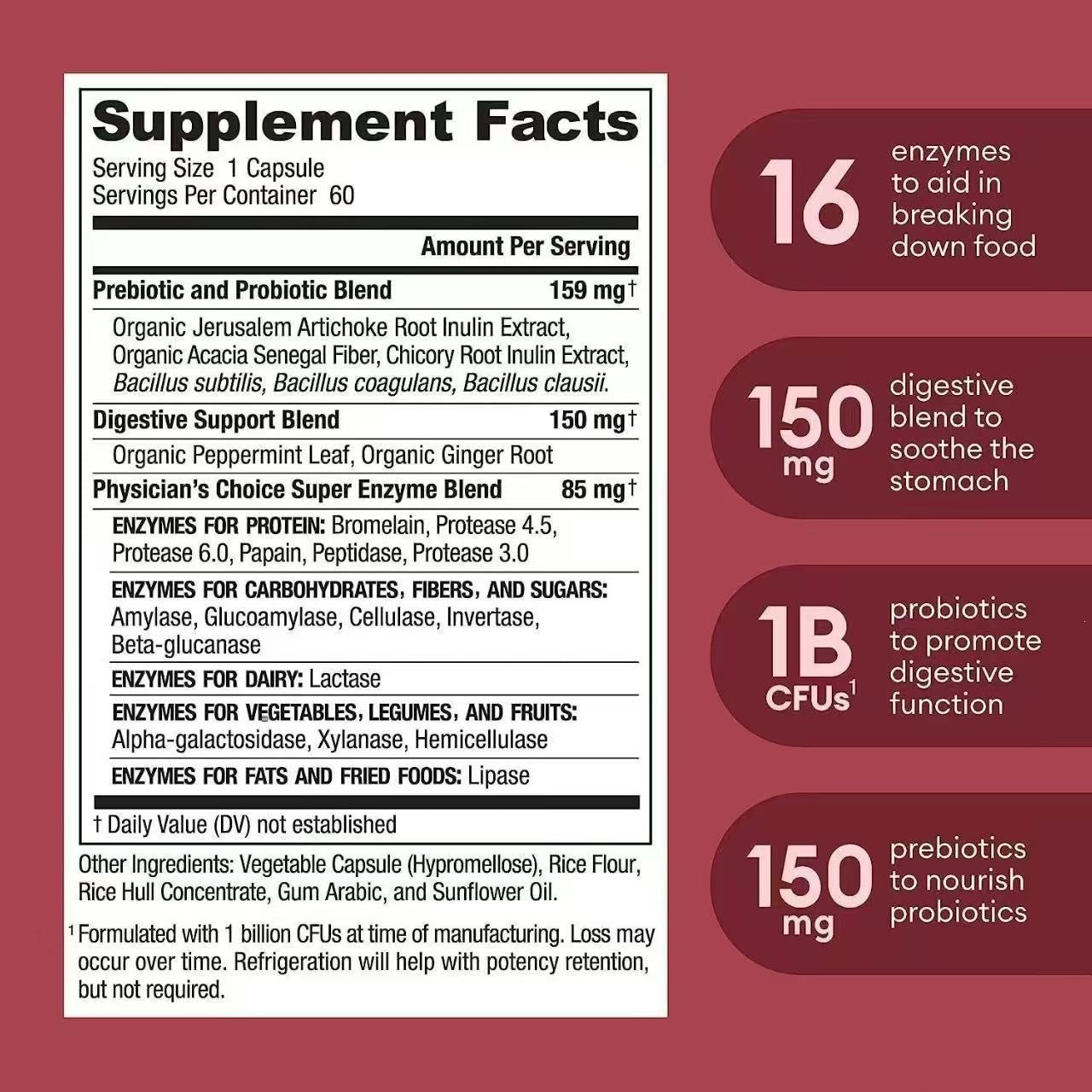 60 Billion CFU Daily Probiotic Capsules | High-Potency & Gut Health Angle (Best Overall)