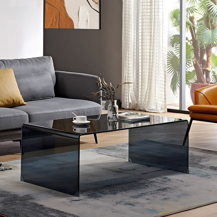 rectangular glass coffee table