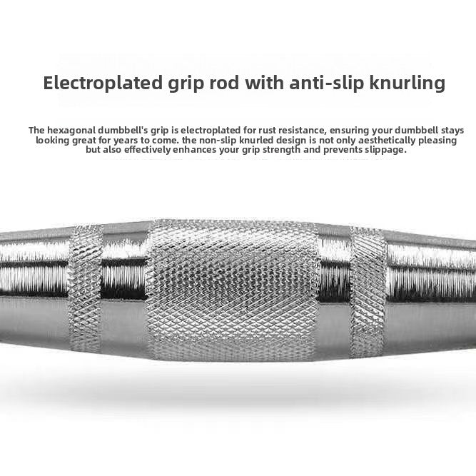 Hexagonal Rubber Coated Cast Iron Dumbbell