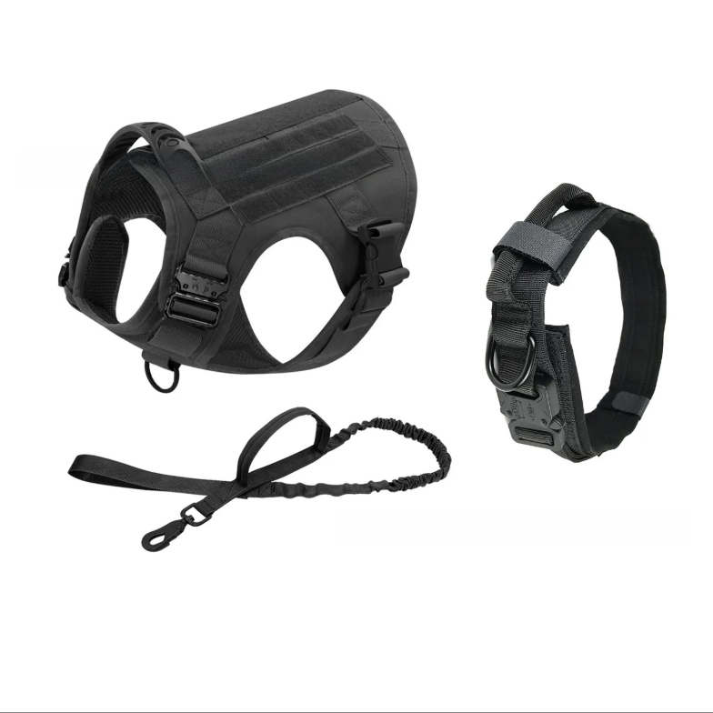 Tactical Dog Vest with Leash and Collar Set
