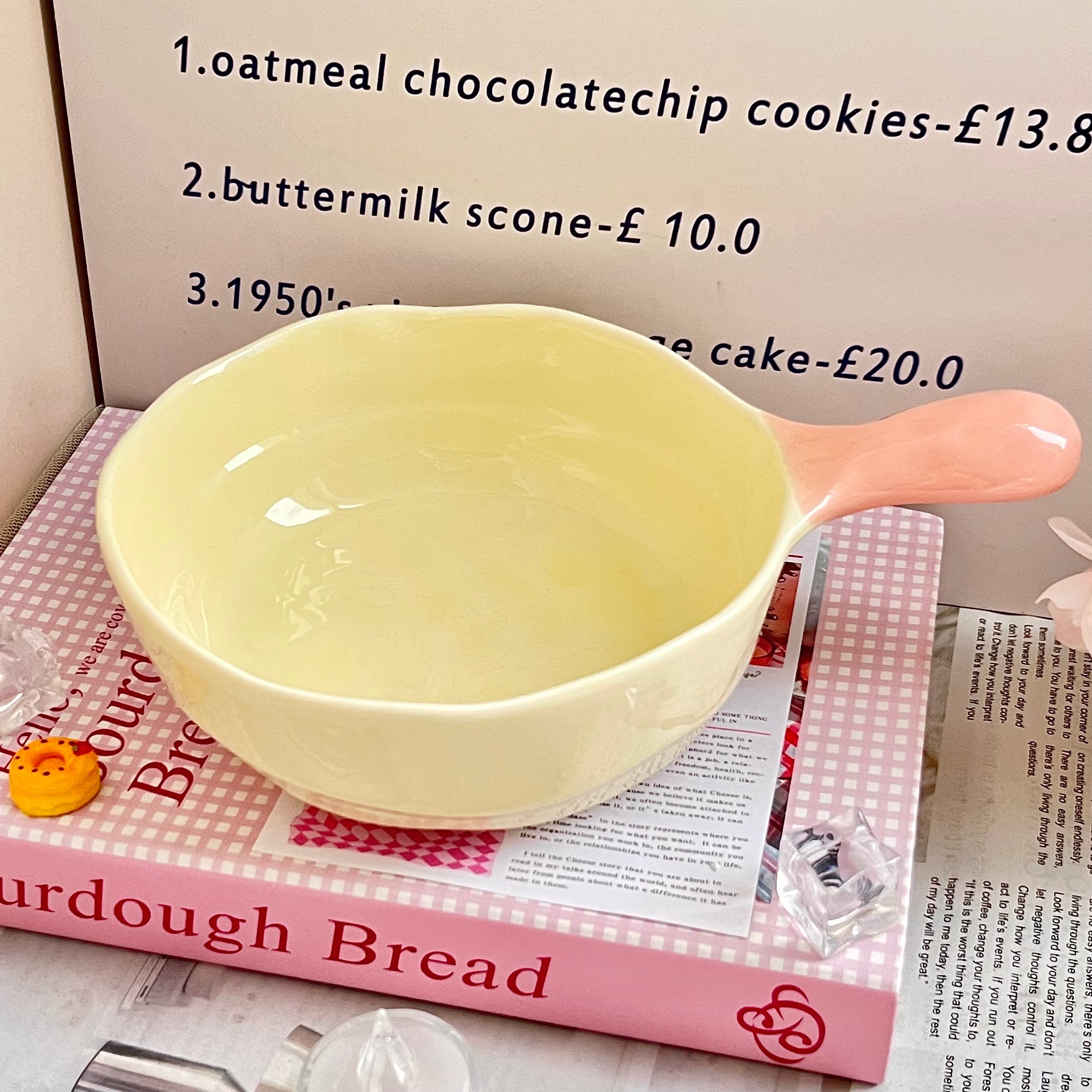 Ceramic Rice Bowl with Underglaze Color and Fruit Pattern