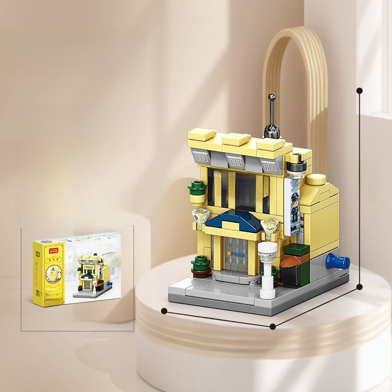 Mini Street View Building Blocks Set-Micro Architecture City Creator Bricks Toy, DIY Educational Village Model Kits for Kinds & Adults (Cafes, Shops & Castles)