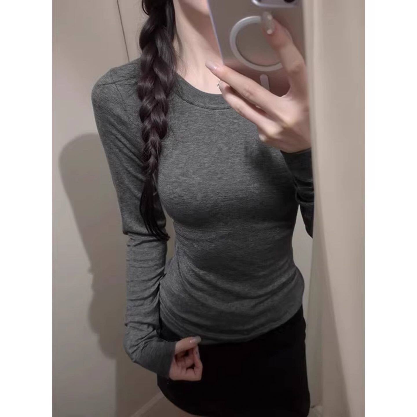 Womens Long Sleeve Round Neck T-Shirt
