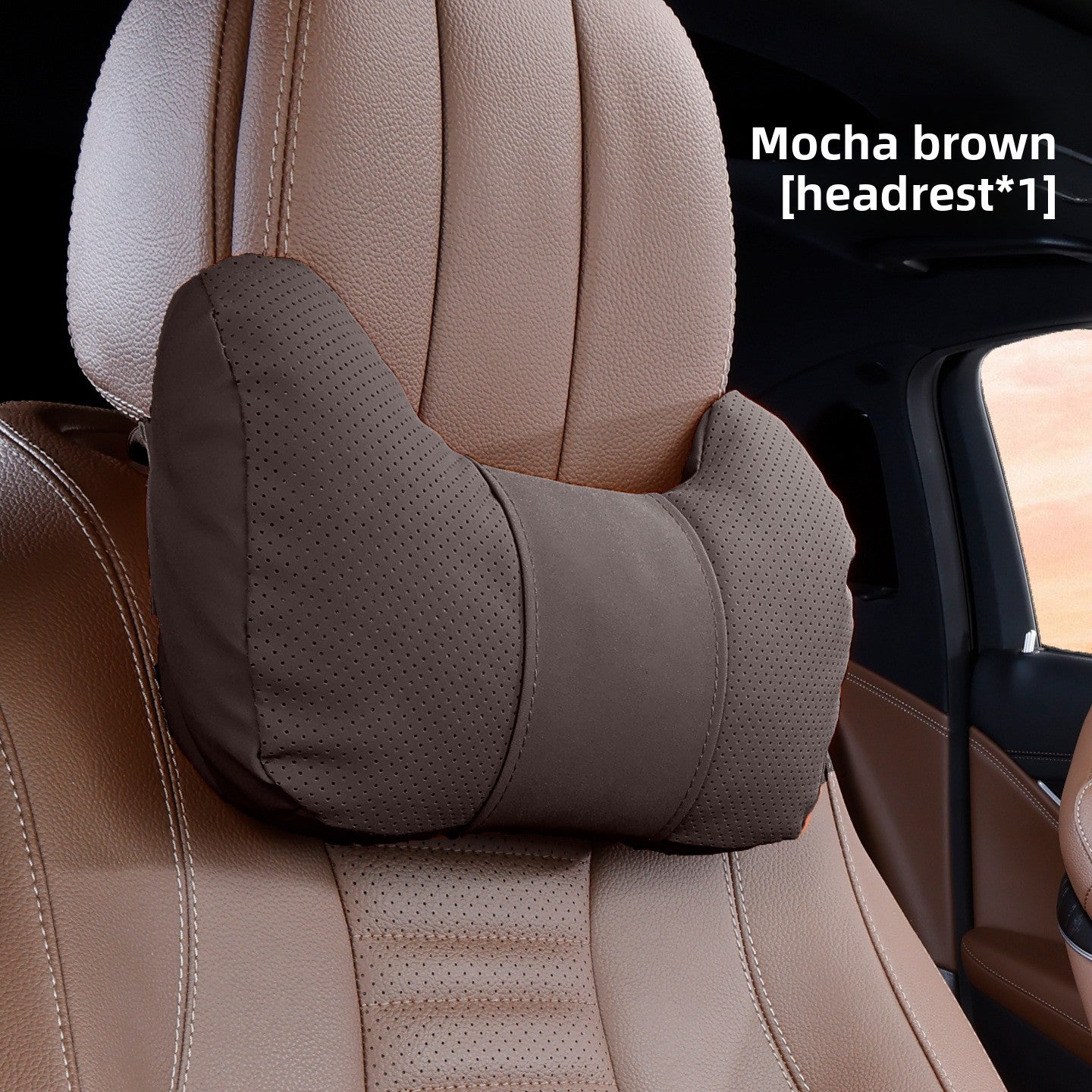 Car Headrest Neck Pillow and Lumbar Support Set