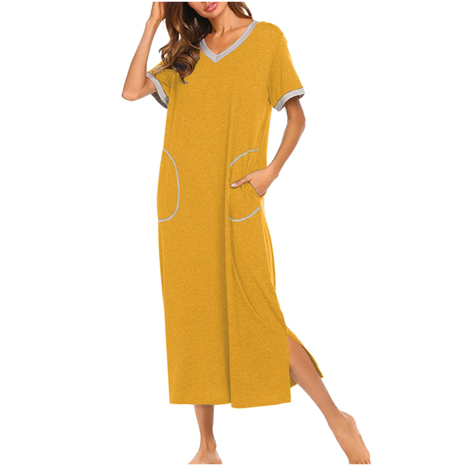 Womens Soft Cotton Pajama Set with Pockets