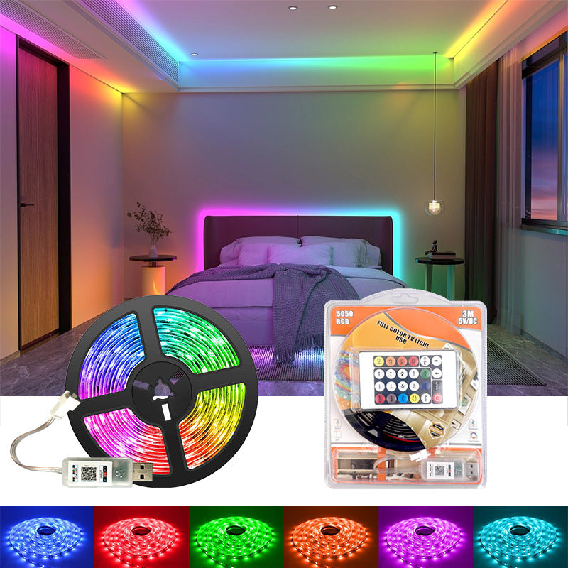 Smart RGB LED Light Strip with Bluetooth App & Remote | 5V USB Accent Lighting