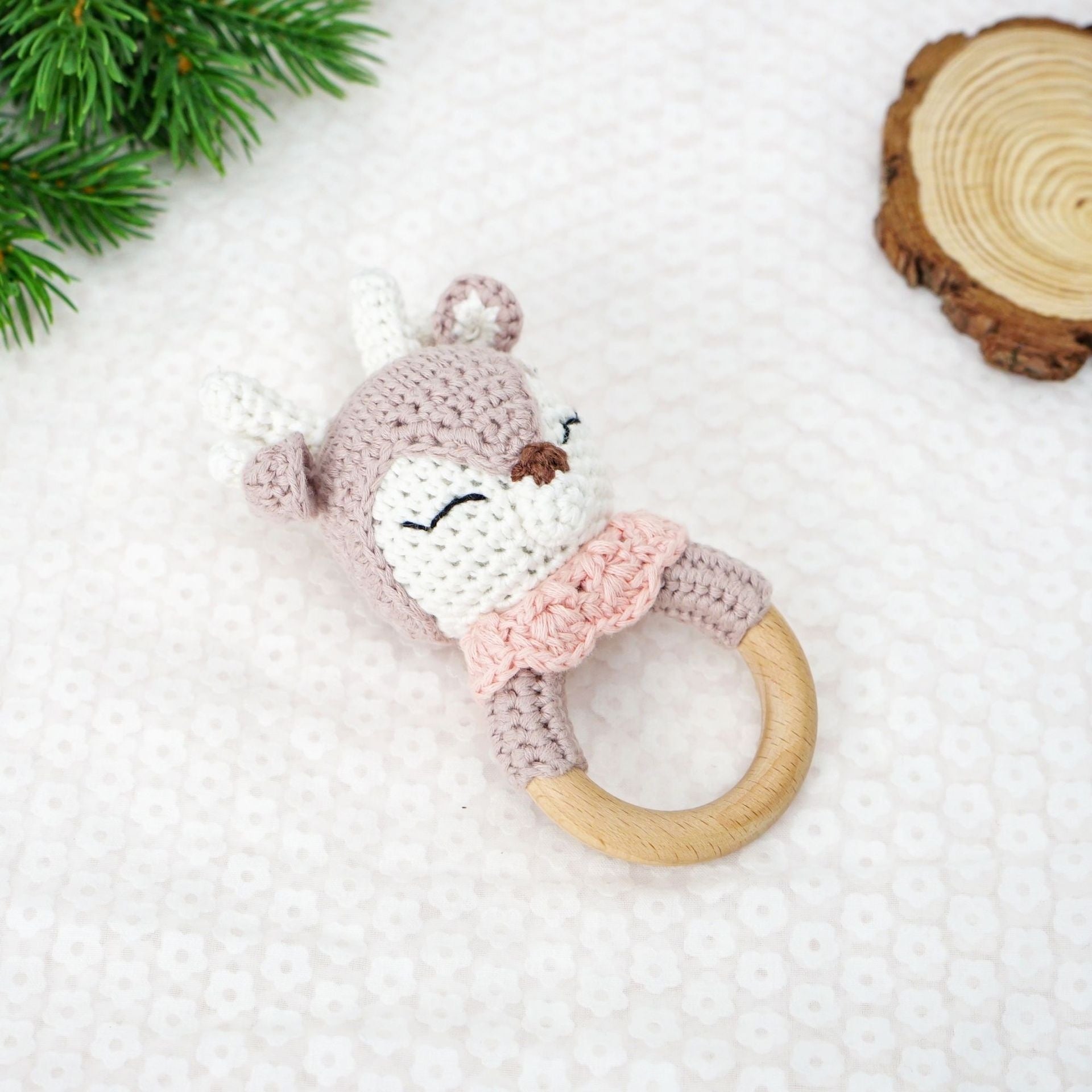 Pure Cotton Crochet Baby Rattle Toys Gift Set