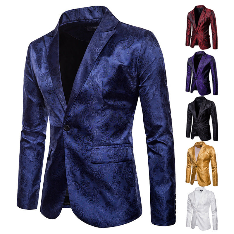 Men's Slim Fit Single-Button suit jacket | Textured Casual Blazer