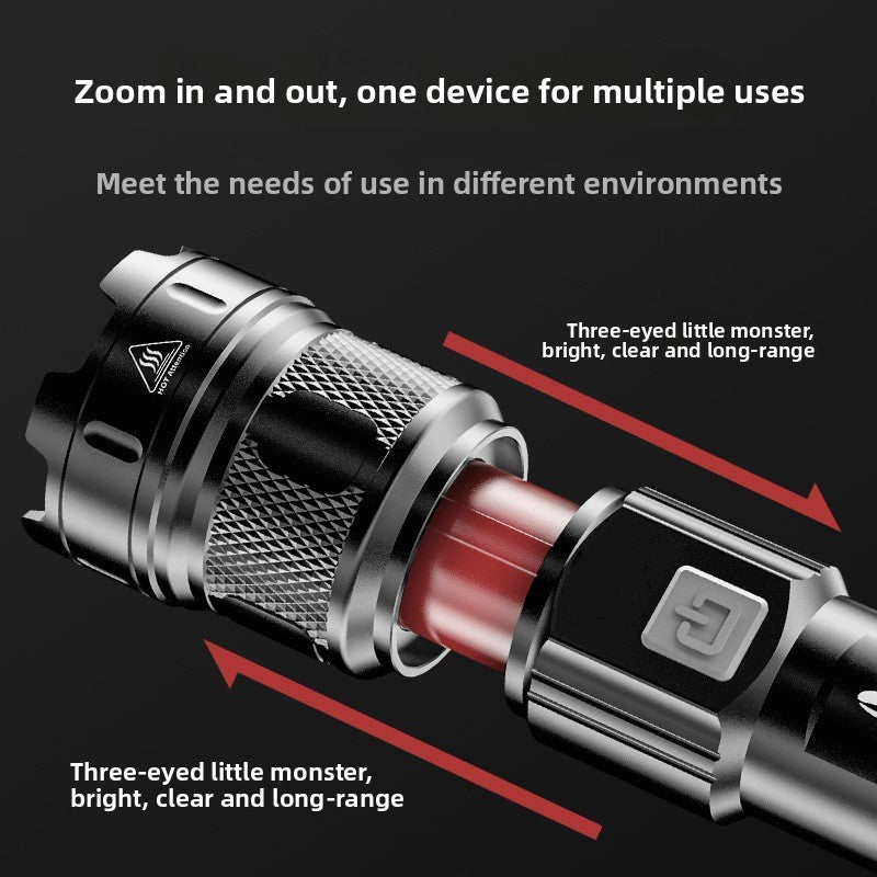 Professional High-Intensity LED Flashlight – Rechargeable Superconducting Long-Range Tactical Light with Xenon Technology