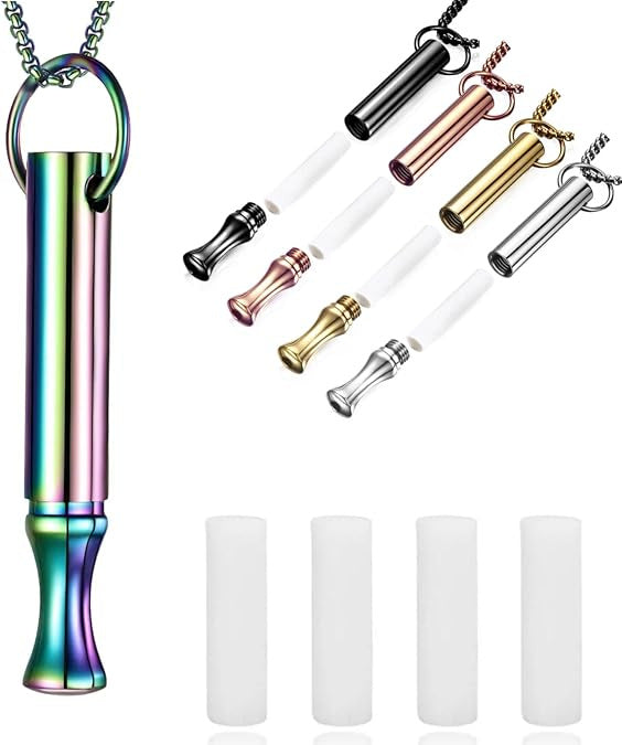 Mindfulness Breathing Whistle Necklace for Stress Relief