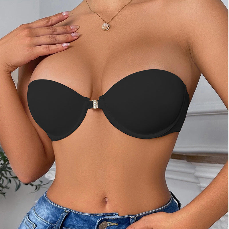 Professional Seamless Front-Closure Push-Up Bra – High-Performance Underwire Half-Cup Contour Intimate with Nylon-Spandex Blend