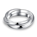 Smooth Three Ring Silver Plated Geometric Jewelry