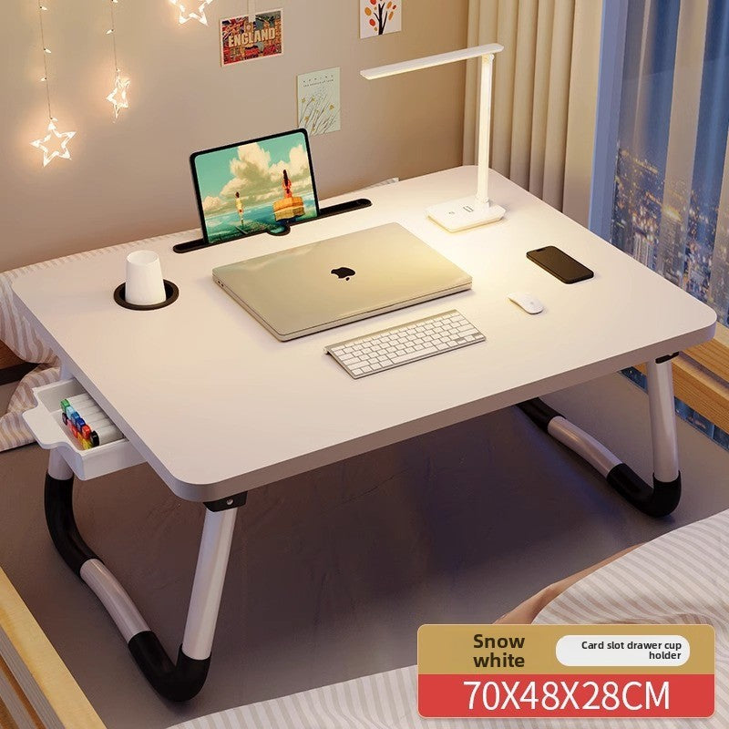 Foldable Bed Table with Storage Options