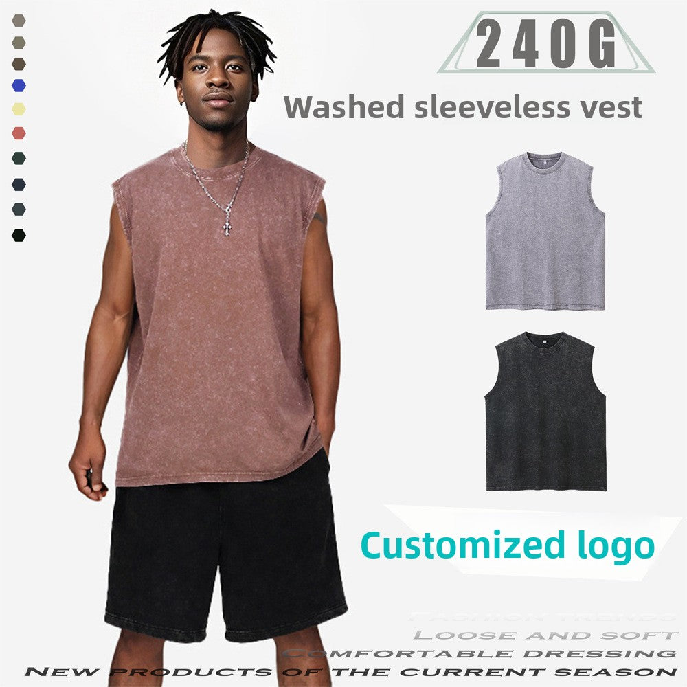 Mens Cotton Vintage Vest Loose Fit