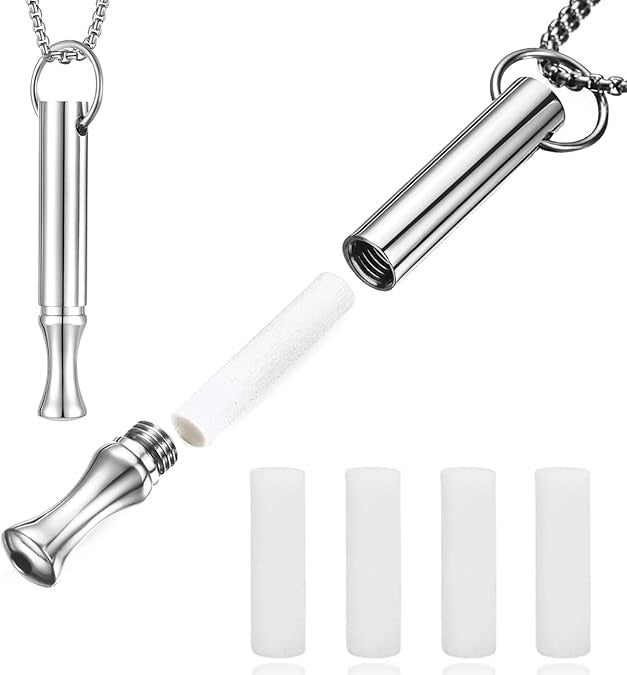 Mindfulness Breathing Whistle Necklace for Stress Relief