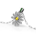 Sparking Crystal Daisy Flower Pendant Necklace | Adjustable Square Chain Floral Jewelry | cute Summer Gift For Her