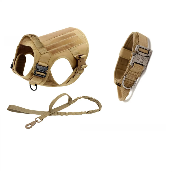 Tactical Dog Vest with Leash and Collar Set