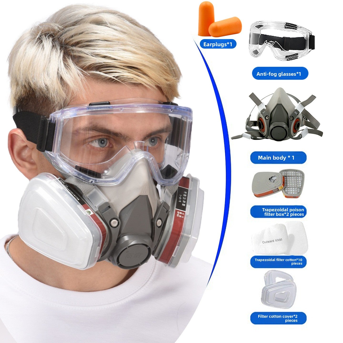 Silicone Gas Mask for Toxic Fume Protection